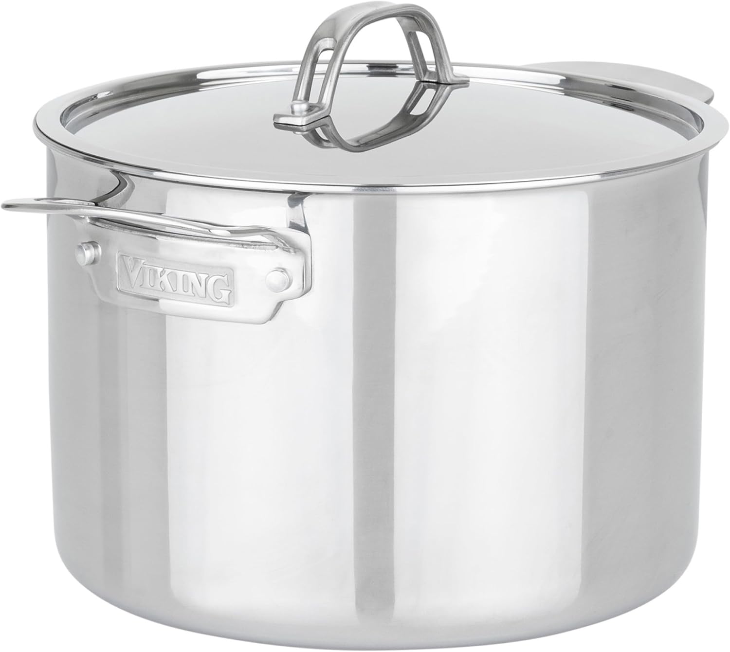 Viking PureGlide Pro 3-Ply Nonstick Stock Pot, Made without PFAS, 8-Quart Induction Soup and Pasta Cooking Pot with Lid, Metal Utensil Safe Titanium Nonstick Surface, Oven Safe to 600F