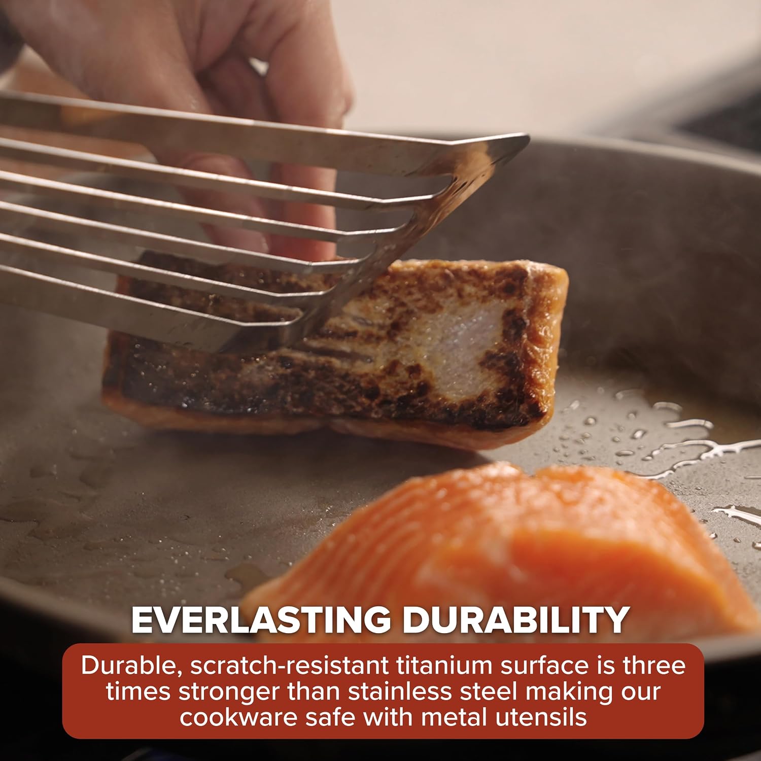 Viking PureGlide Pro 3-Ply Nonstick Stock Pot, Made without PFAS, 8-Quart Induction Soup and Pasta Cooking Pot with Lid, Metal Utensil Safe Titanium Nonstick Surface, Oven Safe to 600F - Image 4