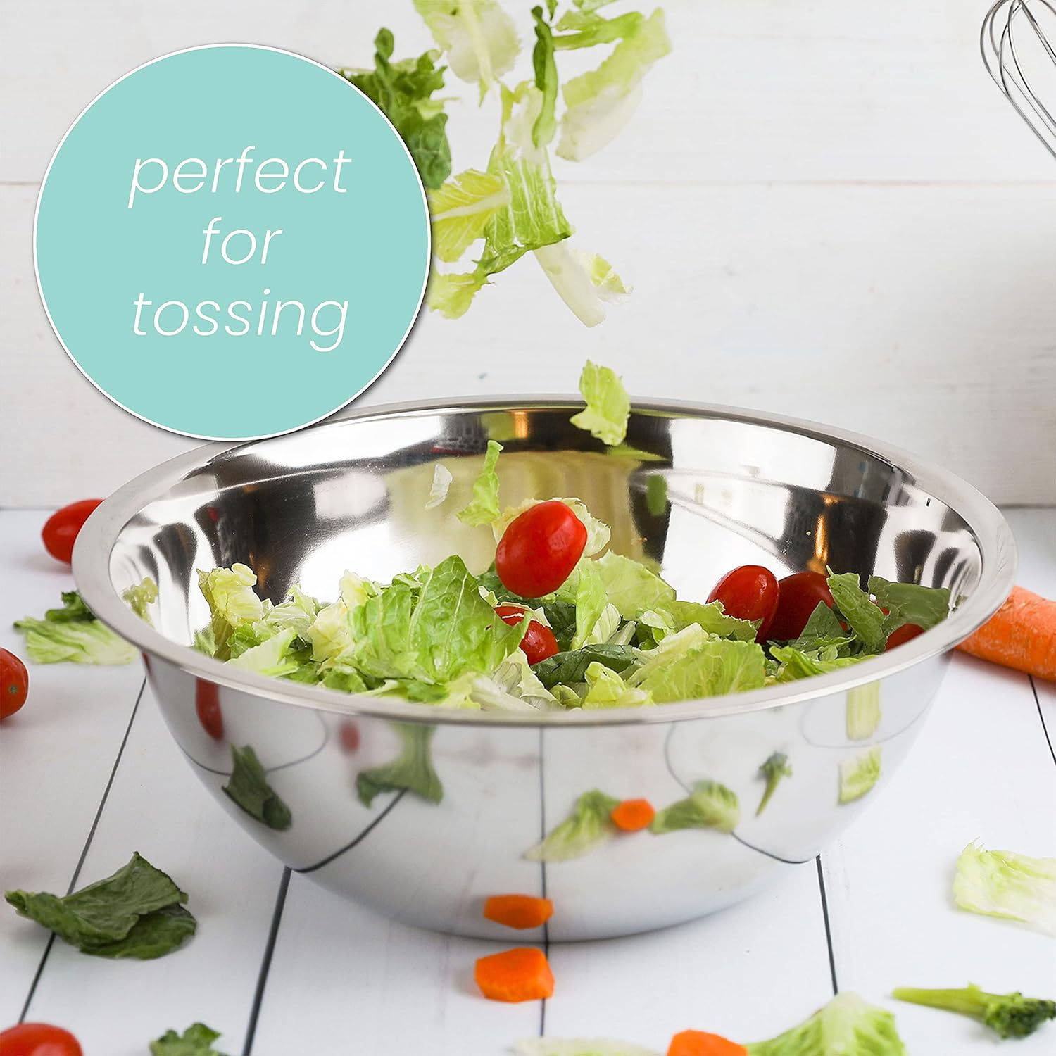 Stainless Steel Mixing Bowls Set, 5-Piece Meal Prep & Food Storage | .75, 1.5, 3, 4 & 5 Quart Metal Mixing Bowls Set for Prep, Serving, Baking & Food Storage, Ecofriendly, Dishwasher Safe - Image 3