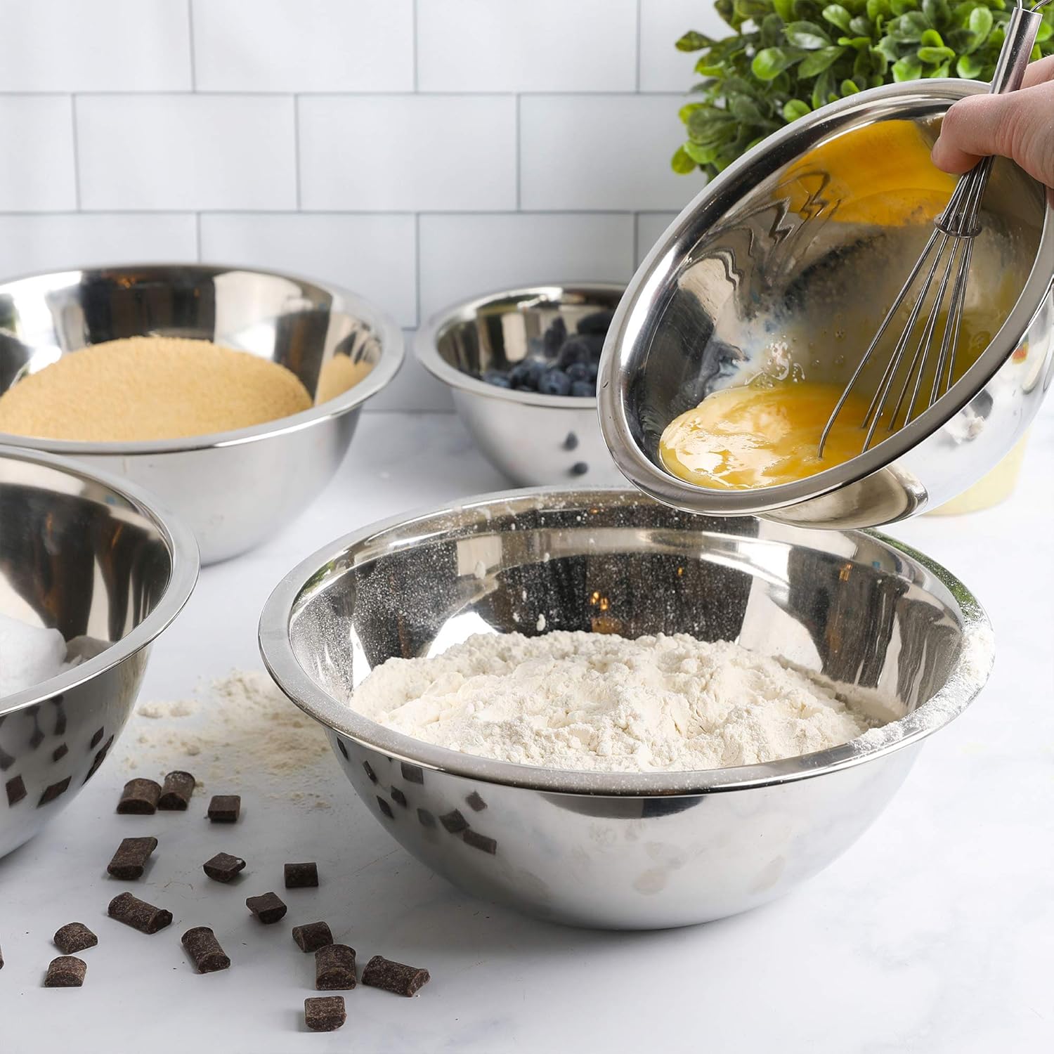 Stainless Steel Mixing Bowls Set, 5-Piece Meal Prep & Food Storage | .75, 1.5, 3, 4 & 5 Quart Metal Mixing Bowls Set for Prep, Serving, Baking & Food Storage, Ecofriendly, Dishwasher Safe - Image 5